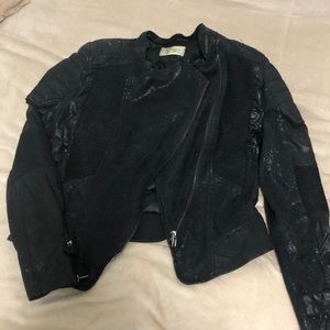 Women’s black leather jacket